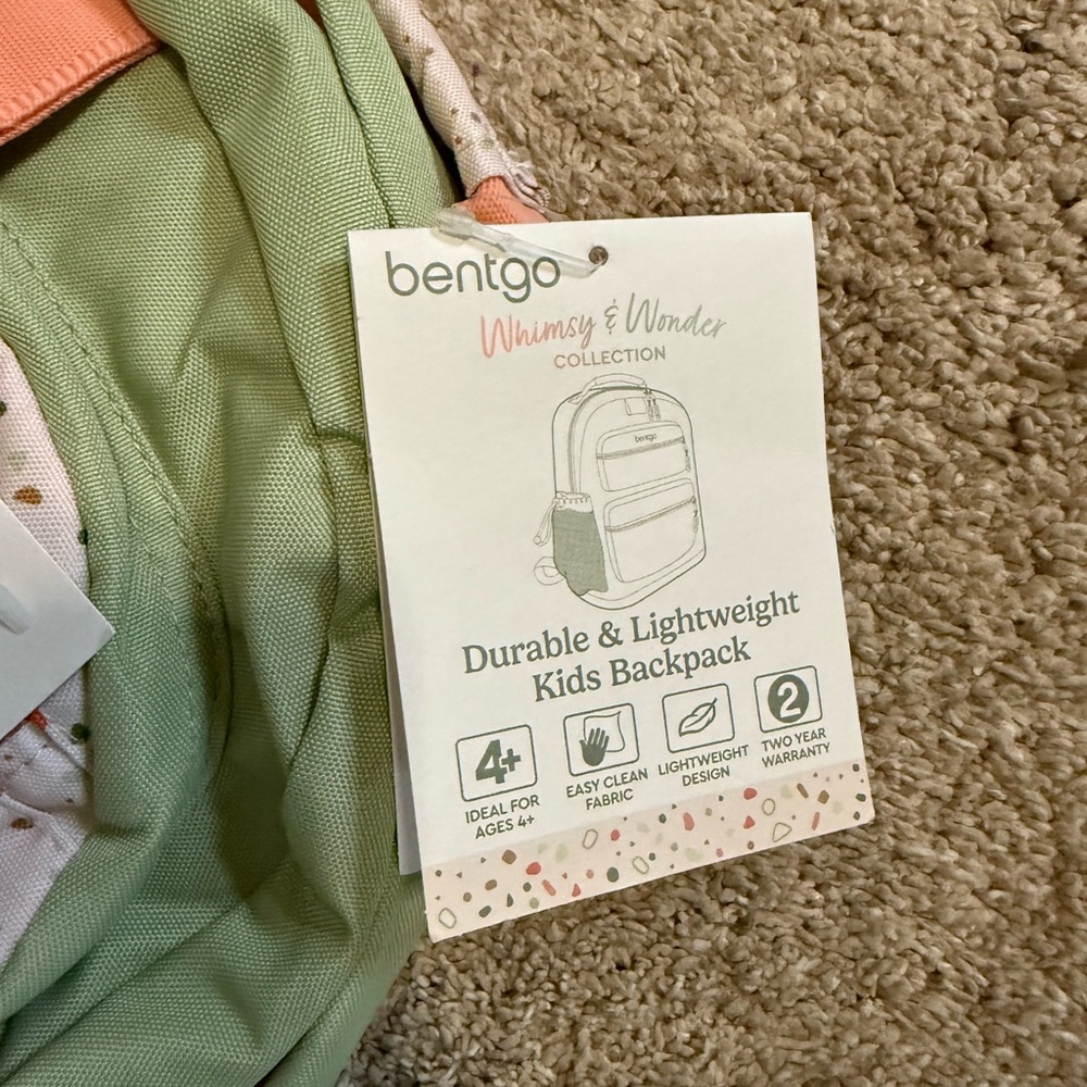 Bentgo Kids Backpack - Mint Green and Coral - Picture 3 of 7